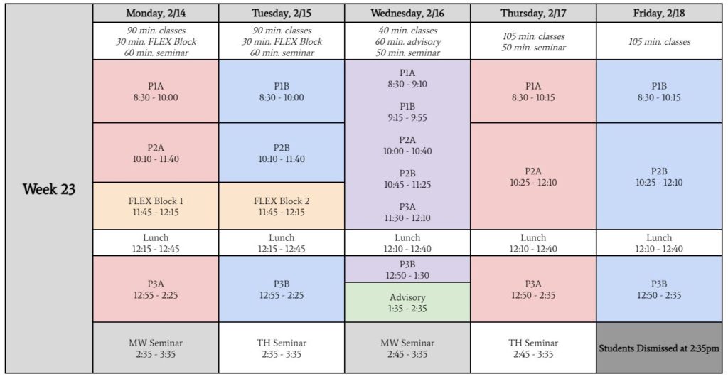 Week 23 Schedule